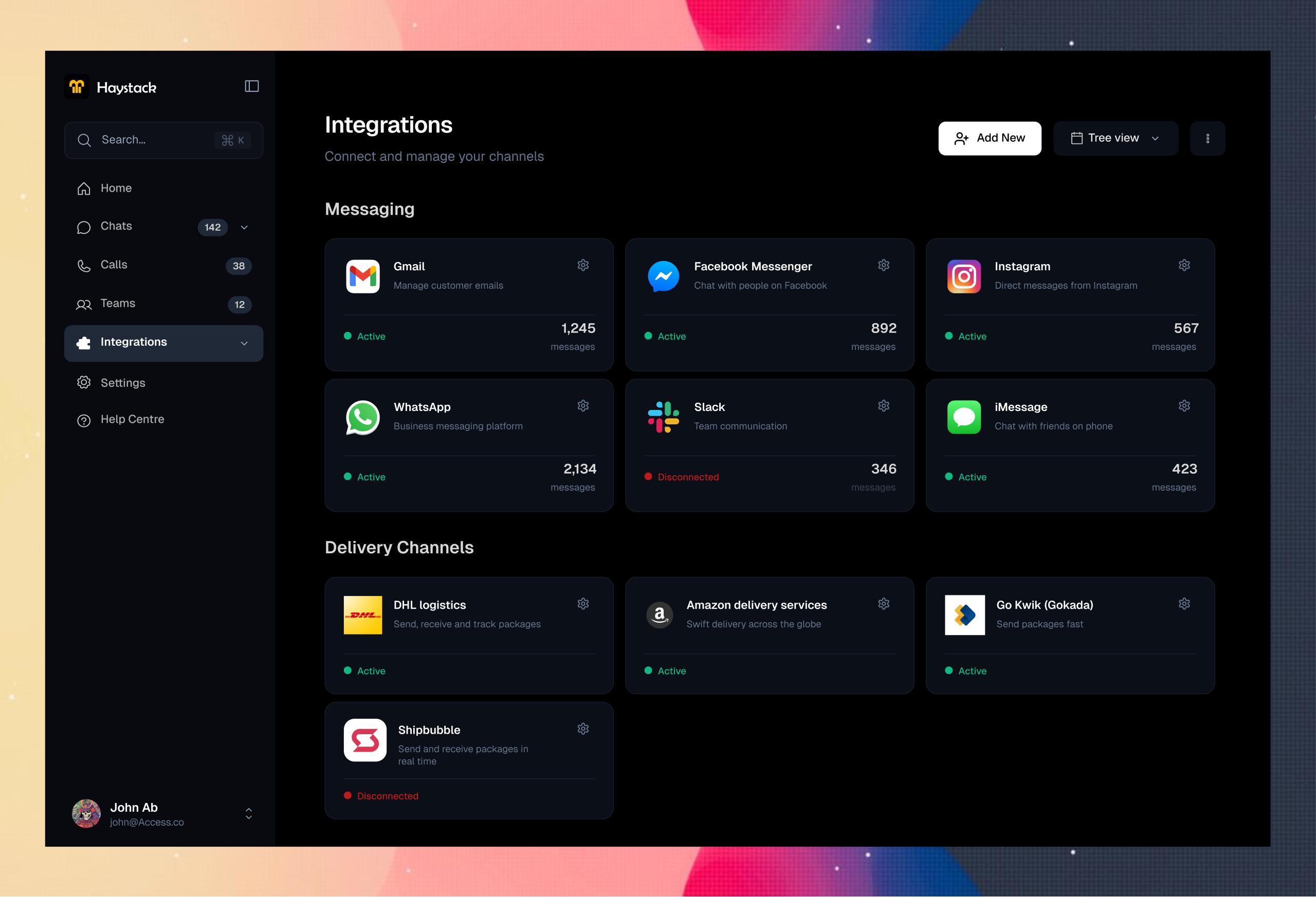 Haystack Dark Mode - Workload Distribution